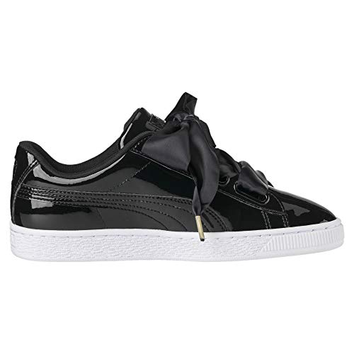 PUMA Basket Heart Patent Wn'S, Zapatillas Mujer, Negro Black Black, 40 EU