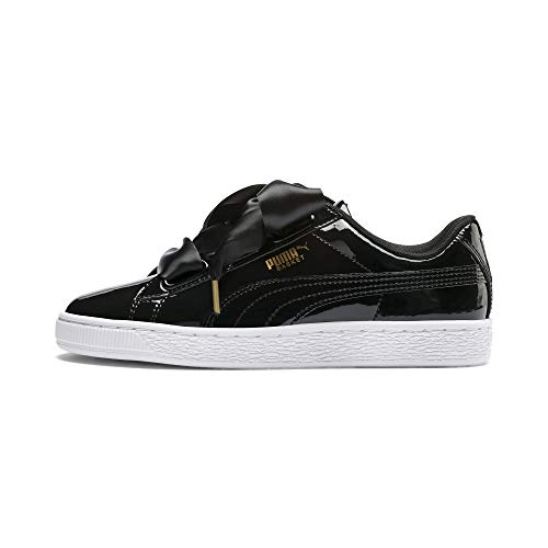 PUMA Basket Heart Patent Wn'S, Zapatillas Mujer, Negro Black Black, 40 EU