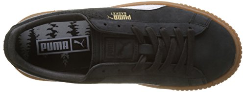 PUMA Basket Platform Perf Gum, Zapatillas para Mujer, Negro Black White Gold, 38 EU