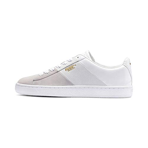 Puma Basket Remix Wn's, Zapatillas Deportivas para Mujer, Blanco (Puma White-Puma Team Gold), 36 EU
