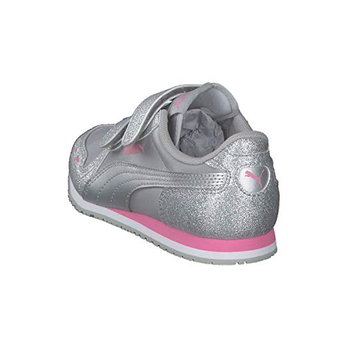 PUMA Cabana Racer Glitz V PS, Zapatillas, Plata Sachet Rosa, 33 EU
