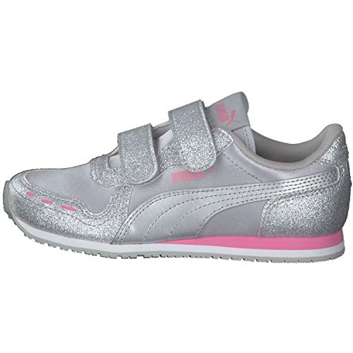 PUMA Cabana Racer Glitz V PS, Zapatillas, Plata Sachet Rosa, 33 EU