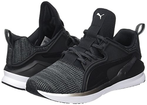 PUMA Fierce Lace Knit Wn's, Zapatillas Deportivas para Interior Mujer, Negro Black White 01, 40.5 EU