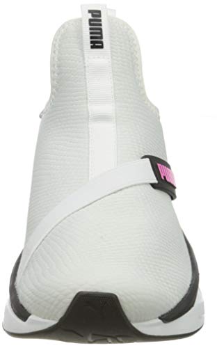 PUMA LQDCELL Shatter Mid WNS, Zapatillas de Gimnasio para Mujer, Blanco White Black/Luminous Pink, 40.5 EU
