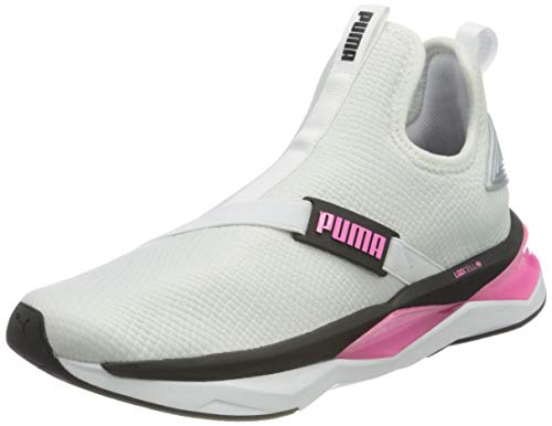 PUMA LQDCELL Shatter Mid WNS, Zapatillas de Gimnasio para Mujer, Blanco White Black/Luminous Pink, 40.5 EU