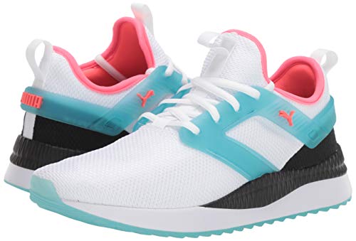 PUMA Pacer Next Excel - Tenis translúcidos para mujer, blanco (Puma White-milky Blue-puma Blackpink Alerta), 39.5 EU