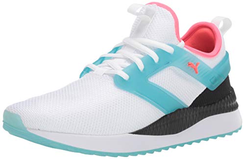 PUMA Pacer Next Excel - Tenis translúcidos para mujer, blanco (Puma White-milky Blue-puma Blackpink Alerta), 39.5 EU