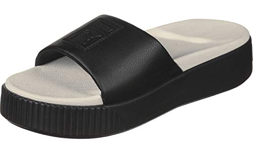 Puma Platform Slide, Zapatos de Playa y Piscina Mujer, Negro Black-Whisper White, 40.5 EU