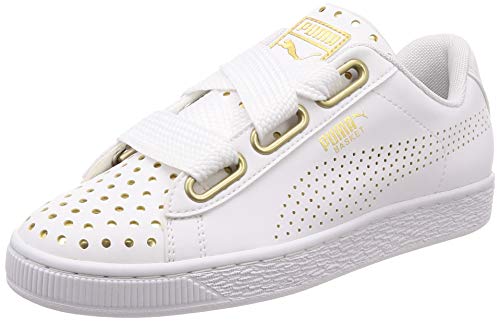Puma Scarpe Sneakers Basket Heart Ath Lux Donna Bianco 36672801-WHITE