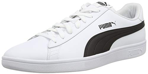 PUMA Smash V2 L, Zapatillas Unisex Adulto, Blanco White Black, 38 EU