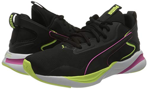 PUMA SOFTRIDE Rift Tech WN'S, Zapatillas para Correr de Carretera para Mujer, Negro Black/Fizzy Yellow, 42 EU