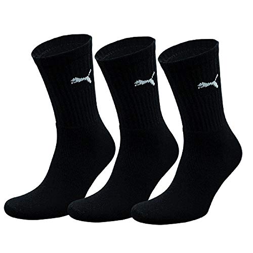 Puma Sports Socks - Calcetines de deporte para hombre, color negro, talla 35-38, 3 unidades