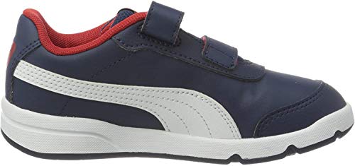 PUMA Stepfleex 2 SL Ve V PS, Zapatillas Unisex Niños, Azul (Peacoat White/Flame Scarlet), 34.5 EU