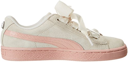 Puma Suede Heart Jewel Jr, Zapatillas Niñas, Blanco (Whisper White-Peach Beige), 35.5 EU