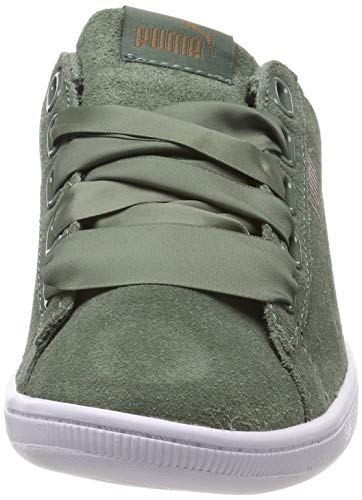 Puma Suede Heart Velvet Rope, Zapatillas para Mujer, Verde (Khaki 001), 38 EU