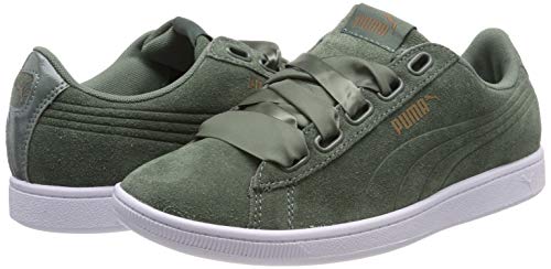 Puma Suede Heart Velvet Rope, Zapatillas para Mujer, Verde (Khaki 001), 38 EU