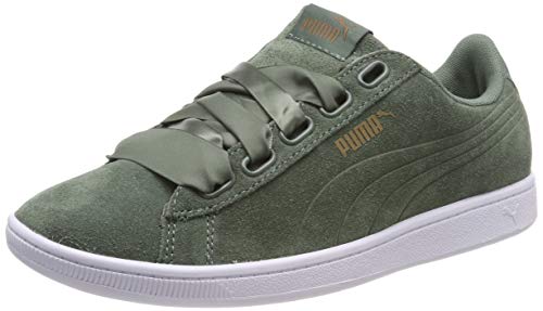 Puma Suede Heart Velvet Rope, Zapatillas para Mujer, Verde (Khaki 001), 38 EU