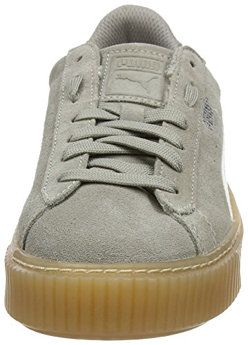 Puma Suede Platform SNK Jr, Zapatillas Unisex Adulto, Gris (Rock Ridge-Whisper White), 37 EU