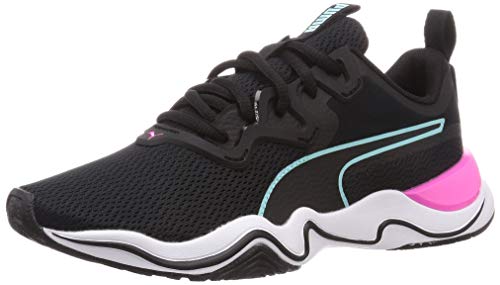PUMA Zone XT Wns, Zapatillas Deportivas para Interior Mujer, Negro Black White/Luminous Pink/Aruba Blue, 42.5 EU