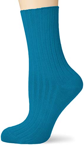 Punto Blanco Calcetin Bambu, Turquesa, Único para Mujer