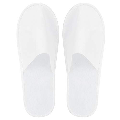 Raguso 50 Pares de Zapatillas portátiles Antideslizantes Desechables de Punta Cerrada para el hogar, SPA, Hotel, Fiesta, Invitados(No Tejido)