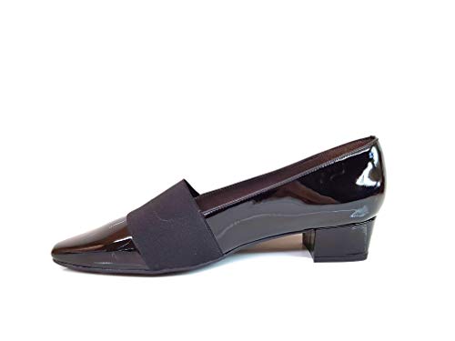 RATEJO - Salones de Negro para Mujer con Punta Fina Cerrada + Tacón Bajo Ancho 3 cm + Cierre con Elastico en el Hueco del Zapato, Negro, Talla 41