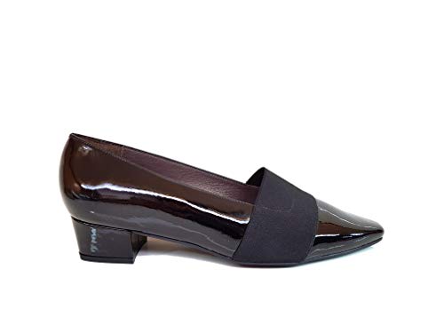 RATEJO - Salones de Negro para Mujer con Punta Fina Cerrada + Tacón Bajo Ancho 3 cm + Cierre con Elastico en el Hueco del Zapato, Negro, Talla 41