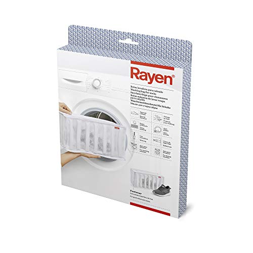 Rayen Lavadora y Secadora lavandería para Calzado | Bolsa Protectora Reutilizable para el Lavado de Zapatos | 34 x 16 x 19 cm, Blanco
