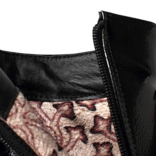 RAZAMAZA Mujer Elegante Botas Cortas Tacón Medio Puntiagudo Botas De Tobillo Chunky Tacón Oficina Botas Solido Cremallera Blue Size 38 Asian