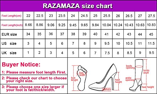 RAZAMAZA Mujer Tacon De Cuna Botines Botas Plataforma Cremallera Zapatos (37 EU,Black)
