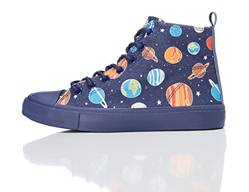 RED WAGON Zapatillas Altas para Niños, Multicolor (Space Print), 34.5 EU