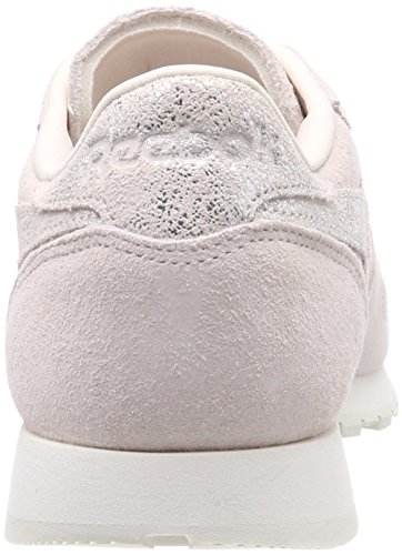 Reebok CL LTHR Shimmer, Zapatillas Mujer, Rosa Pale Pink Matte Silver Chalk 000, 37.5 EU