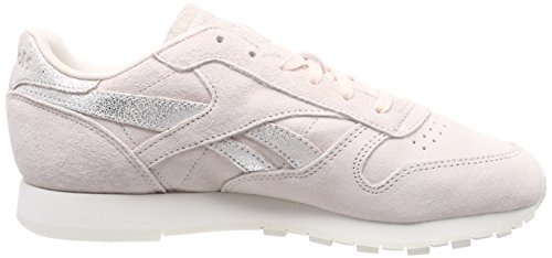 Reebok CL LTHR Shimmer, Zapatillas Mujer, Rosa Pale Pink Matte Silver Chalk 000, 37.5 EU