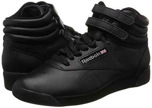 Reebok Freestyle Hi - Zapatillas de cuero para mujer, Negro (Black), 40.5 EU