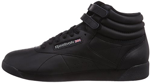 Reebok Freestyle Hi - Zapatillas de cuero para mujer, Negro (Black), 41 EU