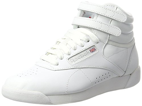 Reebok Freestyle Hi, Zapatillas de Gimnasia, Blanco (White/Silver), 34.5 EU