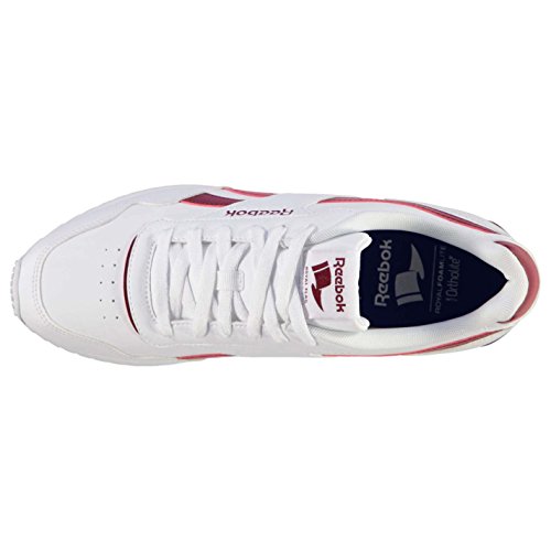 Reebok Hombre Royal Glide Ripple Clip Zapatillas Deportivas Blanco/Borgoña EU 40.5 (UK 7)