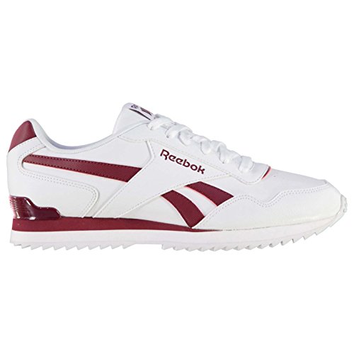 Reebok Hombre Royal Glide Ripple Clip Zapatillas Deportivas Blanco/Borgoña EU 40.5 (UK 7)