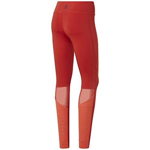 Reebok RC Lux Bold Texture Tight-Mesh Mallas, Mujer, Legacy Red, M