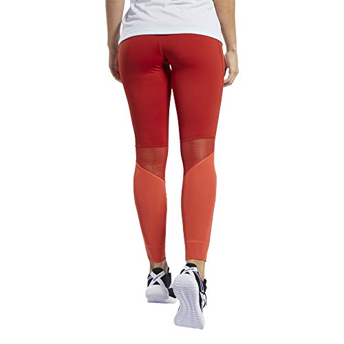 Reebok RC Lux Bold Texture Tight-Mesh Mallas, Mujer, Legacy Red, M