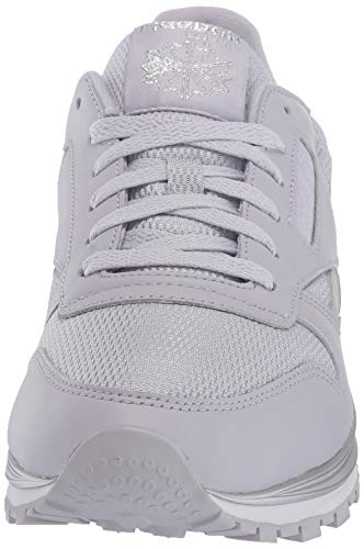Reebok Zapatillas clásicas de piel para mujer, gris (Plata de ley gris/plateado metálico/blanco.), 36.5 EU