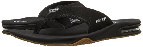 Reef Fanning, Chanclas para Hombre, Negro (Black/Silver), 46 EU