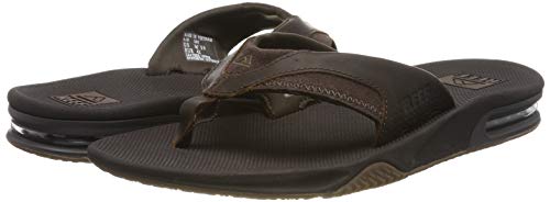 Reef Leather Fanning, Chanclas Hombre, Marron Oscuro, 42 EU