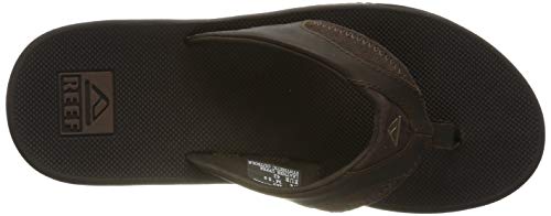 Reef Leather Fanning, Chanclas Hombre, Marron Oscuro, 42 EU
