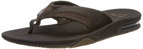 Reef Leather Fanning, Chanclas Hombre, Marron Oscuro, 42 EU