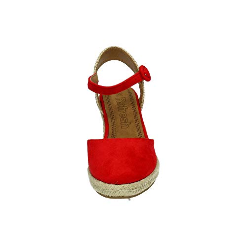 REFRESH 69569 Zapatilla con CUÑA Mujer Alpargatas Rojo 41