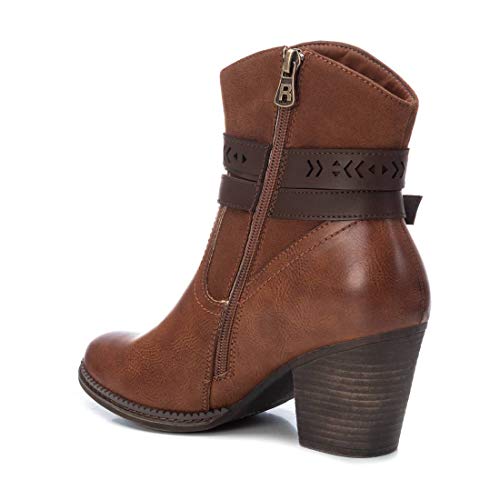 REFRESH - Botín Campera con Tacón Bajo para Mujer - Color Marrón