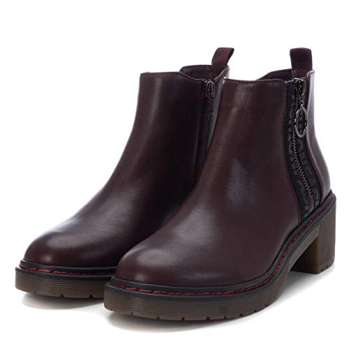 REFRESH - Botín Casual con Tacón Bajo para Mujer - Color Rojo