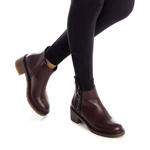 REFRESH - Botín Casual con Tacón Bajo para Mujer - Color Rojo