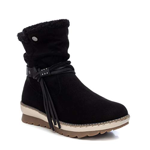 REFRESH - Botín Casual de Tela para Mujer - Color Negro